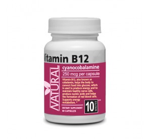 Vitamín B12 - Cyanocobalamine - 250 mcg - 60 kapsúl